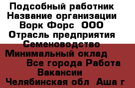 Подсобный работник › Название организации ­ Ворк Форс, ООО › Отрасль предприятия ­ Семеноводство › Минимальный оклад ­ 30 000 - Все города Работа » Вакансии   . Челябинская обл.,Аша г.